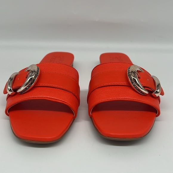 Naturalizer Orange Santiago Slide Sandals Sparkle Rhinestone Buckle Open Toe 6.5 - Picture 3 of 13